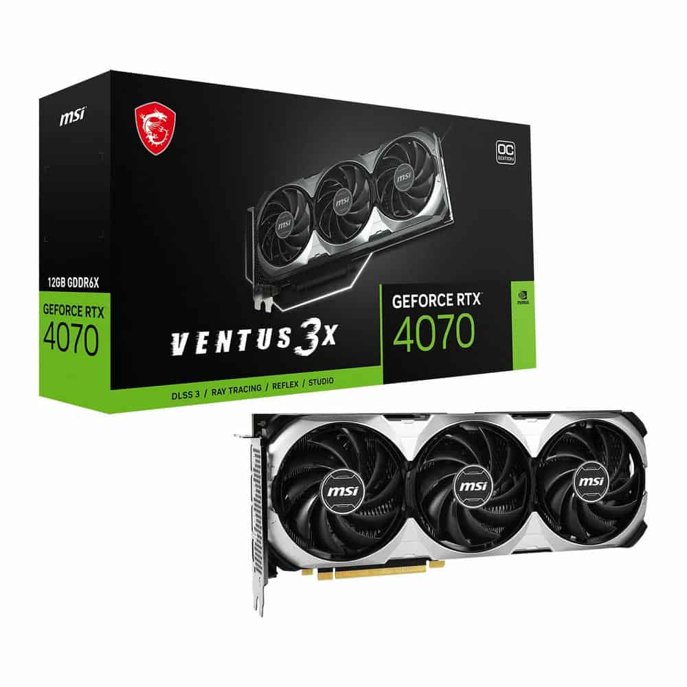 MSI NVIDIA GeForce RTX 4070 12GB VENTUS 3X E OC Ada Lovelace Graphics Card